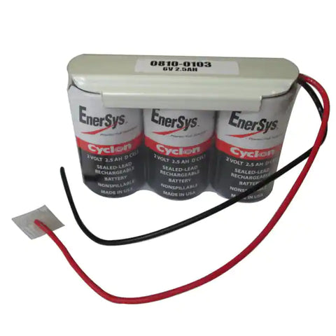 Enersys Cyclon 0810-0103 Battery - 6 Volt 2.5Ah (Wire Leads)