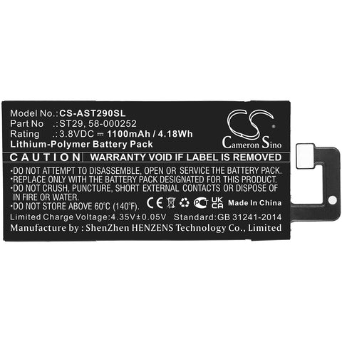 Amazon 58-000252 Battery 3.8V 1100mAh Li-Polymer - Compatible Replacement