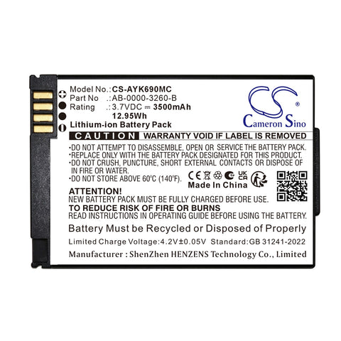 Aselsan AB-0000-3260-B Battery 3.7V 3500mAh Li-Ion - Compatible Replacement