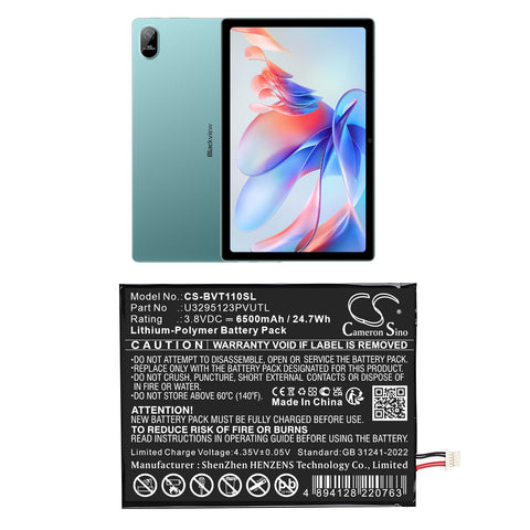 BlackView Tab 11 Battery 3.8V 6500mAh Li-Polymer - Compatible Replacement