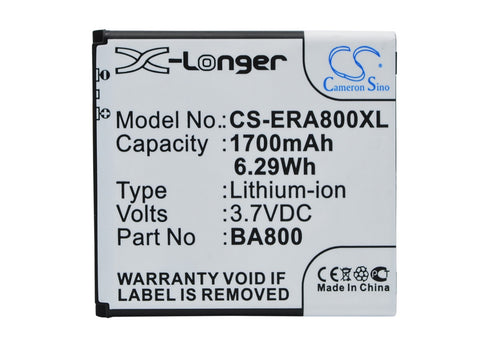 Sony Ericsson Xperia Arc S Battery 3.7V 1700mAh Li-Ion - Compatible Replacement