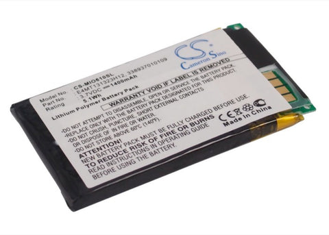 Mitac Mio H610 Battery 3.7V 1400mAh Li-Ion - Compatible Replacement