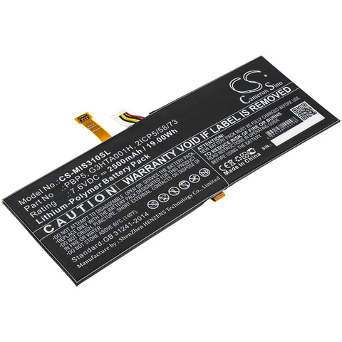 Microsoft 2ICP5/58/73 Battery 7.6V 2500mAh Li-Polymer - Compatible Replacement