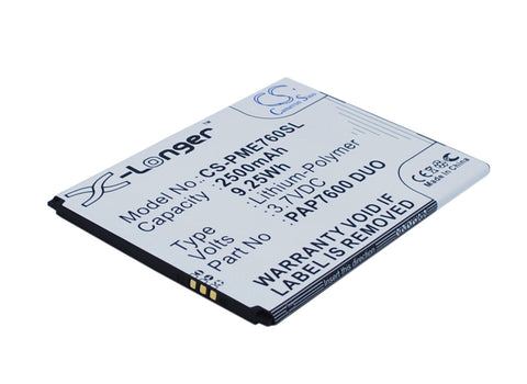 Prestigio MultiPhone 7600 Duo Battery 3.7V 2500mAh Li-Polymer - Compatible Replacement