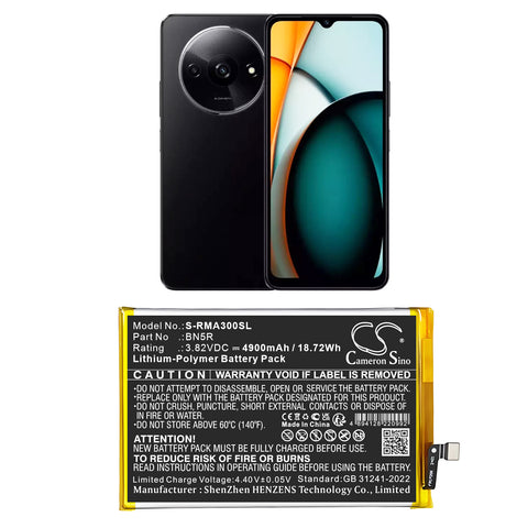 Redmi 23129RN51X Battery 3.82V 4900mAh Li-Polymer - Compatible Replacement