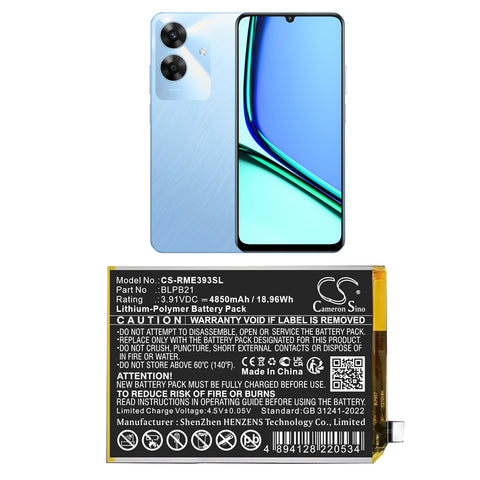 Realme BLPB21 Battery 3.91V 4850mAh Li-Polymer - Compatible Replacement