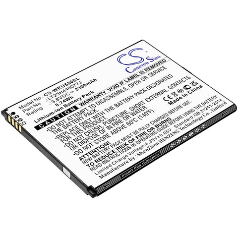 Wiko U520AS Battery 3.8V 2300mAh Li-Ion - Compatible Replacement
