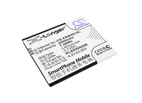 Modelo KLB200N289 Battery 3.7V 2000mAh Li-Ion - Compatible Replacement