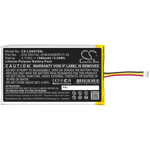 Logitech AHB355085PCT-02 Battery 3.7V 1500mAh Li-Polymer - Compatible Replacement