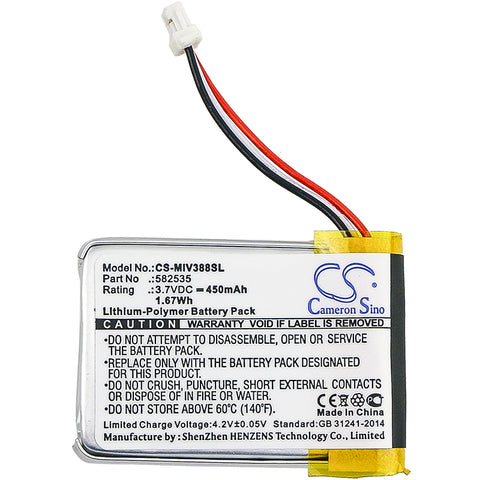 Mio MIVUE 308 Battery 3.7V 450mAh Li-Polymer - Compatible Replacement