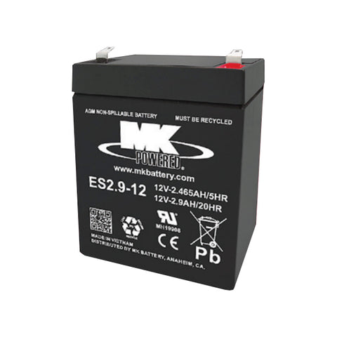 MK ES2.9-12 Battery - 12V 2.9Ah Sealed AGM