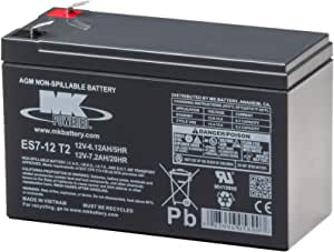 MK ES7-12 T2 Battery - 12V 7Ah Sealed AGM