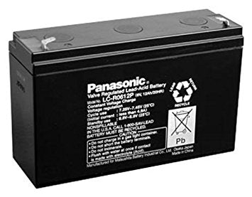 Panasonic LC-R0612P Battery - 6 Volt 12 Ah (.187" Terminals)