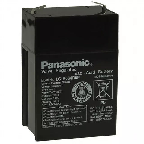Panasonic LC-R064R5P Battery - 6 Volt 4.5 Ah