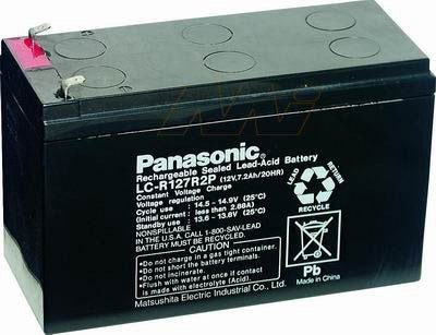 Panasonic LC-R127R2P Battery - 12 Volt 7.2 Ah (.187" Terminals)