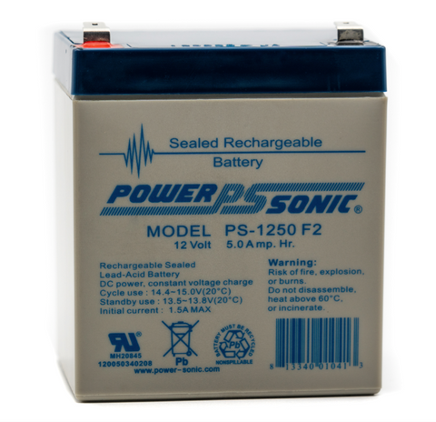Power Sonic PS-1250 F2 Battery - 12 Volt 5 Amp Hour