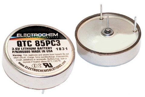 Electrochem 3B6880 - 3B880 - QTC 85PC3 Battery - Low Rate Coin