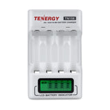 Tenergy TN156 4-Bay Rechargeable AA/AAA NiMH LCD Smart Charger (01156)