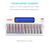 Tenergy TN160 12-Bay AA/AAA NiMH/NiCd LCD Smart Battery (01160)