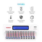 Tenergy TN160 12-Bay AA/AAA NiMH/NiCd LCD Smart Battery (01160)