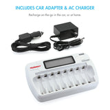 Tenergy TN162 8-Bay Smart AA/AAA NiMH/NiCd Battery Charger (01162)