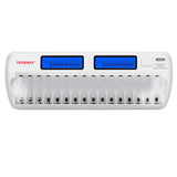 Tenergy TN438 NiMH/NiCd AA/AAA 16-Bay LCD Battery Charger (01438)