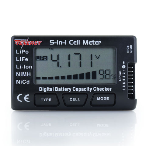 Tenergy 5-in-1 Intelligent Cell Meter (Capacity Checker (01444)