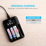 Tenergy TN474U 4-Bay NiMH Battery Charger with LCD Display and (01474)