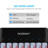 Tenergy TN477U 8-Bay AA/AAA NiMH Rechargeable Battery Charger (01477)