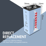 Tenergy 9V 250mAh NiMH Rechargeable Battery (10001)