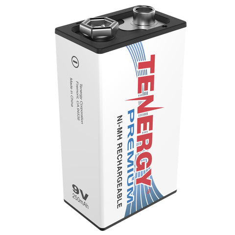 Tenergy Premium 9V 250mAh NiMH Rechargeable Battery (10005)