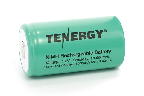 Tenergy D 10,000mAh NiMH Flat Top Rechargeable Battery (10103)