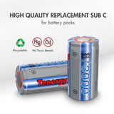 Tenergy Propel Sub C 3000mAh NiMH Flat Top Rechargeable (10516)