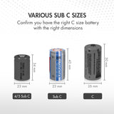 Tenergy Propel Sub C 3000mAh NiMH Flat Top Rechargeable (10516)