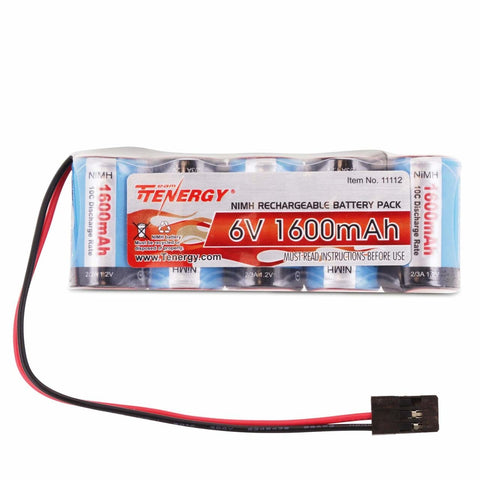 Tenergy 6V 1600mAh NiMH Side by Side Battery Pack with Hitec (11112)