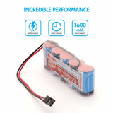 Tenergy 6V 1600mAh NiMH Side by Side Battery Pack with Hitec (11112)