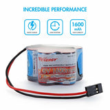 6V Tenergy 1600mAh NiMH Side by Side Double Hump Battery Pack (11114)