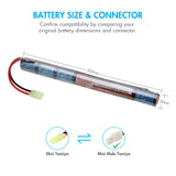 Tenergy Airsoft NiMH 8.4V 1600mAh Stick Battery Pack w/ Mini (11329)