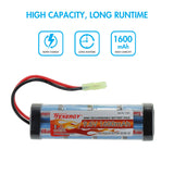 Tenergy Airsoft NiMH 9.6V 1600mAh Flat Battery Pack w/ Mini (11424)