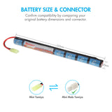 Tenergy Airsoft NiMH 9.6V 1600mAh Stick Battery Pack w/ Mini (11425)