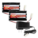 Tenergy 2 Pack NiMH 9.6V 2000mAh Flat Battery Pack and Charger (11457)