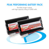 Tenergy 2 Pack NiMH 9.6V 2000mAh Flat Battery Pack and Charger (11457)
