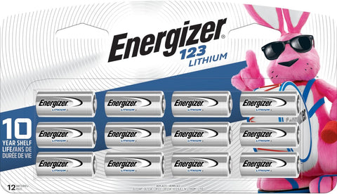 Energizer 123 Lithium Batteries - 3V EL123 (12 Pack)
