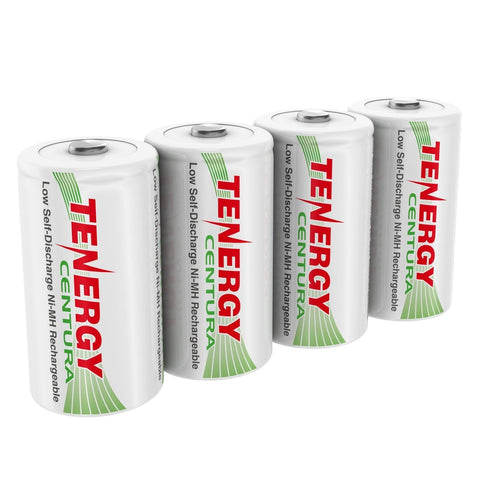 4-pack Tenergy Centura NiMH D 1.2V 8000mAh Rechargeable (19015)