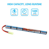 Combo: Tenergy Airsoft NiMH 8.4V 1600mAh Stick Battery Pack + (19024)
