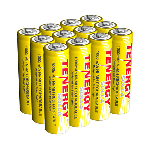 Tenergy Solla Rechargeable NiMH AA Battery, 1000mAh Solar (19035)