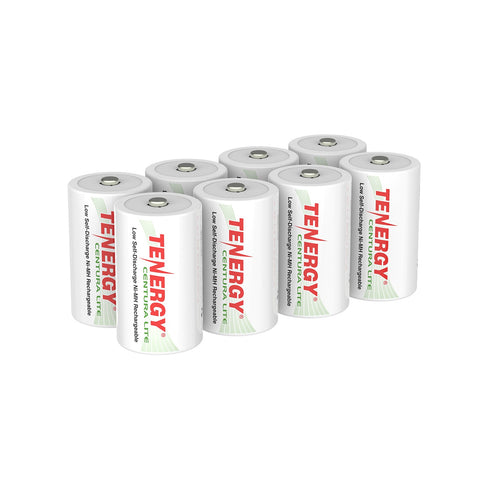 8pcs Tenergy Centura Lite NiMH D 1.2V 3000mAh Rechargeable (19672)
