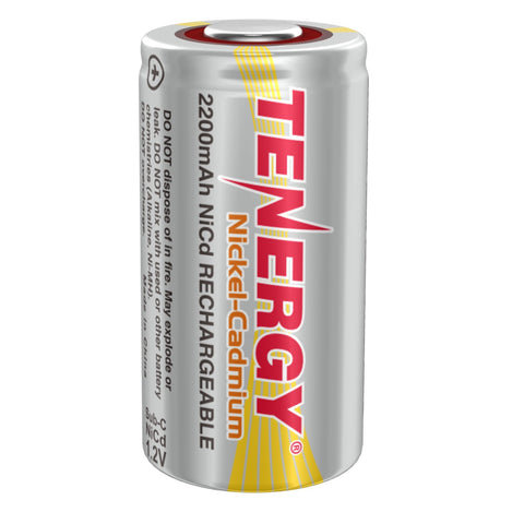 Tenergy Sub C 2200mAh NiCd Flat Top Rechargeable Battery (20300)