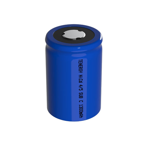 Tenergy 4/5 SubC 1300mAh NiCd Flat Top Rechargeable Battery (20303)
