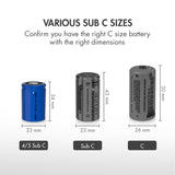 Tenergy 4/5 SubC 1300mAh NiCd Flat Top Rechargeable Battery (20303)